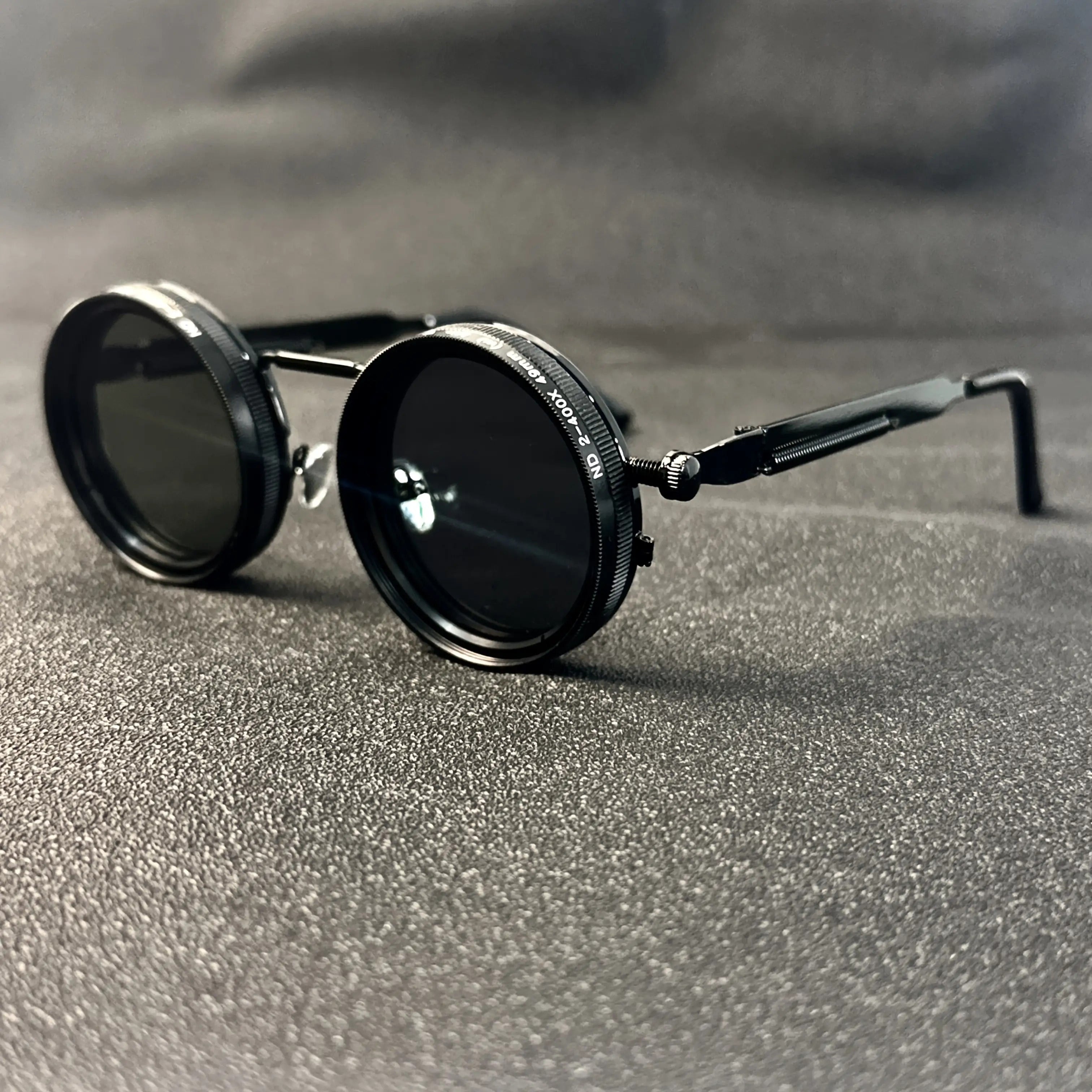Men'S Vintage Steampunk Spin Fashion Glasses - Adjustable Brightness, Alloy Frames and Black/Grey Gradually changing Lenses, Interchangeable Lens System for Parties, Casual Wear - Bohemian Eyewear Accessories (Not Glasses), Without Battery