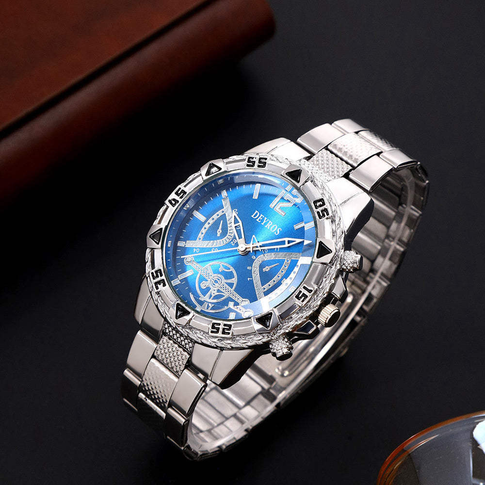 Set of 6 Men'S Watches, Stylish Classic Luxury Quartz Analog Timepieces in Stainless Steel, Perfect Gift Option for Men'S Wrist Watch, Reloj Para Hombre