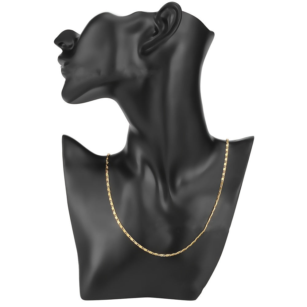 2D Flat, Buy two,Get one Free, 925 Sterling Silver High-grade European Style Flat Necklace with 2mm Chain 16-24 Inches for Women's Daily Wedding Party Wearing or Gift