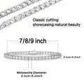 Luxurious S925 5mm Pure Silvery Moissanite Tennis Bracelet - Bright Cut, Row Of Moissanite - Elegant Style for Women, Suitable for Wedding, Birthday, Anniversary, Mother's Day Gift Halloween Gifts.Forever Love.Total Weight Of The Product (7.97g)