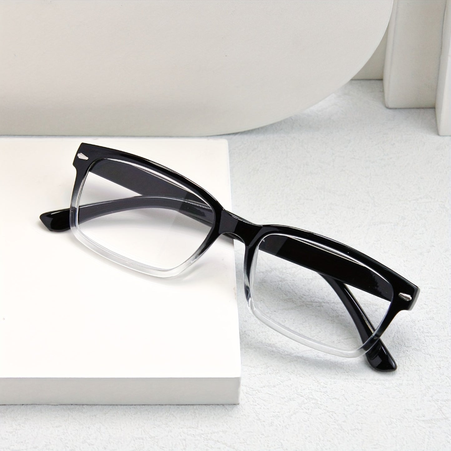 Reading Glasses 10 Pack Ultra Light Square Frame HD Clear Lenses Vintage Style Metal Accents Black Gradient Brown Strengths +1.0 to +4.0 Seniors Office Gift