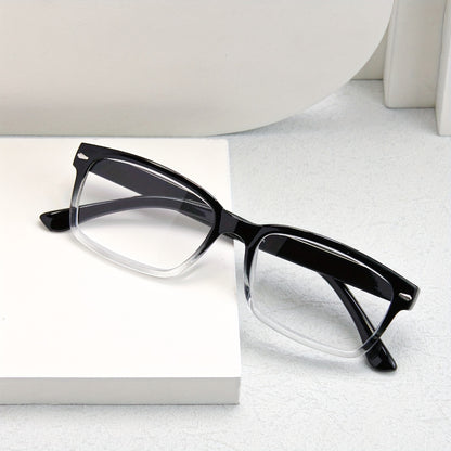 Reading Glasses 10 Pack Ultra Light Square Frame HD Clear Lenses Vintage Style Metal Accents Black Gradient Brown Strengths +1.0 to +4.0 Seniors Office Gift