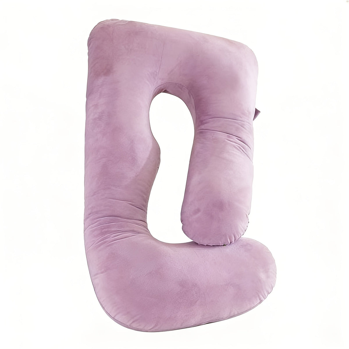 62-Inch J-Shaped Pregnancy Pillow - Velvet-Look Full-Body Design – view 3