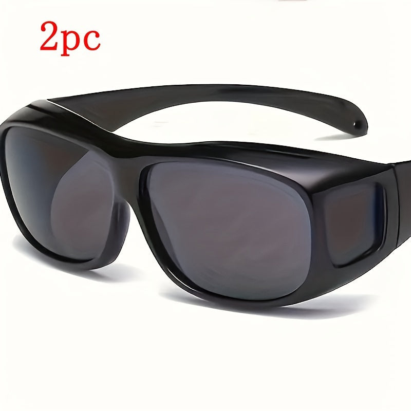 Night Vision Wrap-Around Sunglasses for Driving – Day & Night Outdoor Sports Eyewear for Cycling, Fishing & Hiking, Unisex Full-Frame Shades Available in 1 or 2 Pack