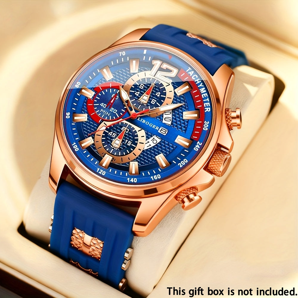 Silicone Watch for Men Fashion Casual Quartz Date Display Sport Wristwatch Sporty Design Multiple Colors Christmas Thanksgiving Gift Reloj Para Hombre