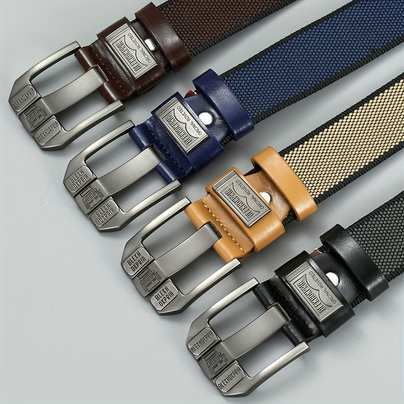 1pc Simple Style Men's Women's Belt with Non-hole Sliding Buckle Durable Flexible Belt Large Size Alloy Square Buckle Multi-functional Accessories Ideal for Gift Gifts Halloween Christmas Holiday Gifts