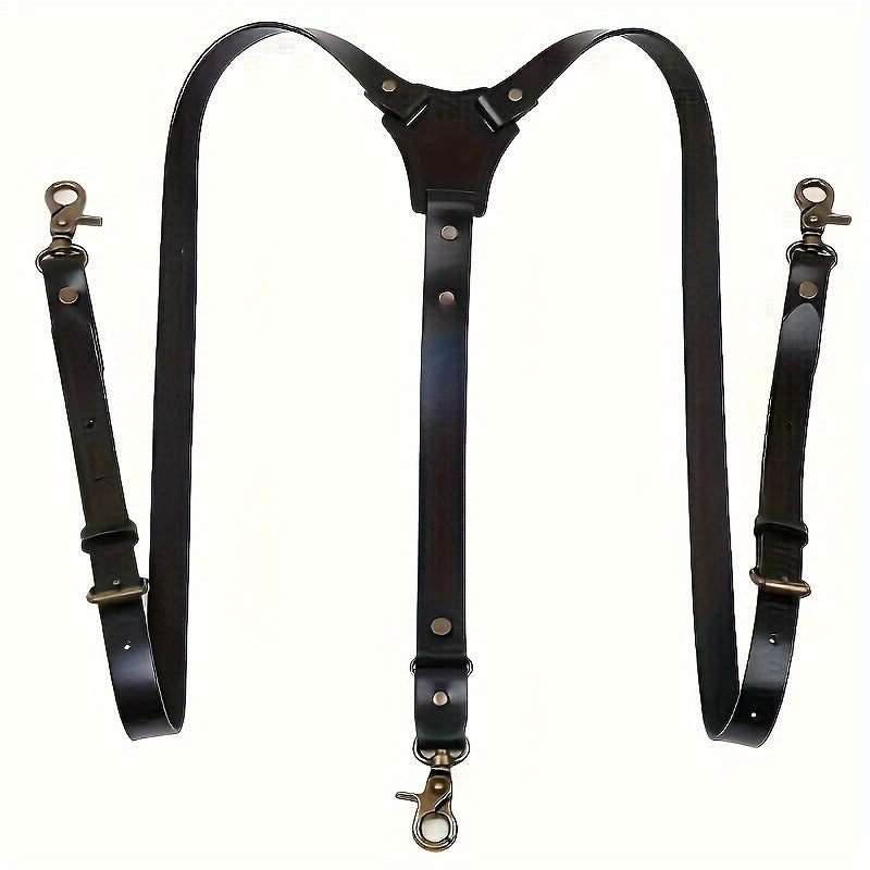 1pc Men'S Suspender Stay Fashion And Elegant with Retro Faux Leather, Perfect for Daily Wear!, Ideal Choice for Gifts
