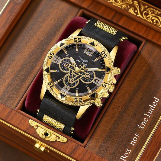 Men's Business Quartz Watch with Silicone Strap – Luxury Calendar Wristwatch, Casual Sport Style, Affordable Gift for Him, Reloj Hombre