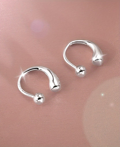 S925 Sterling Silver Teardrop Earrings with Screw-Back — Minimalist High-End Stud Earrings for Women | Versatile Casual, Vacation & Gift Jewelry in White Gold