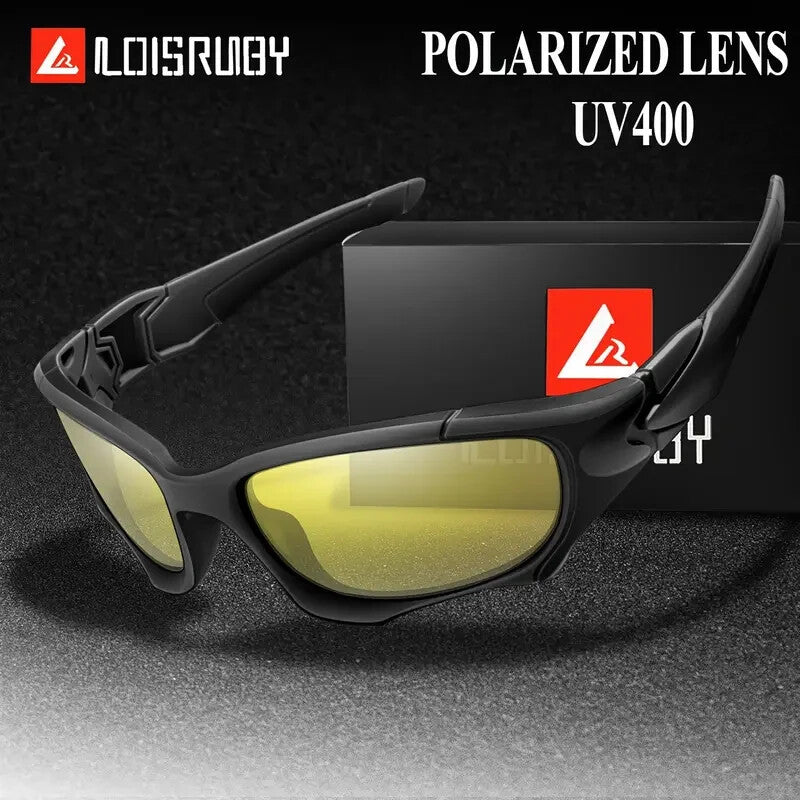Polarized Sports Sunglasses UV400 - Lightweight PC Wrap Frame for Men Women, Anti-Glare Cycling Running Hiking Driving Sunglasses, Durable Outdoor Athletic Eyewear in Multiple Colors