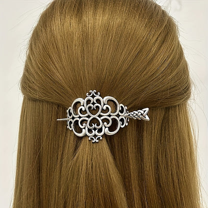 Viking Hair Clips Set 7pcs - Vintage Celtic Tree of Life Antique Silver Hair Clips & Slide Rails for Women Norse Mythology Boho Jewelry Gift for Her Fantasy Cosplay LARP Accessories