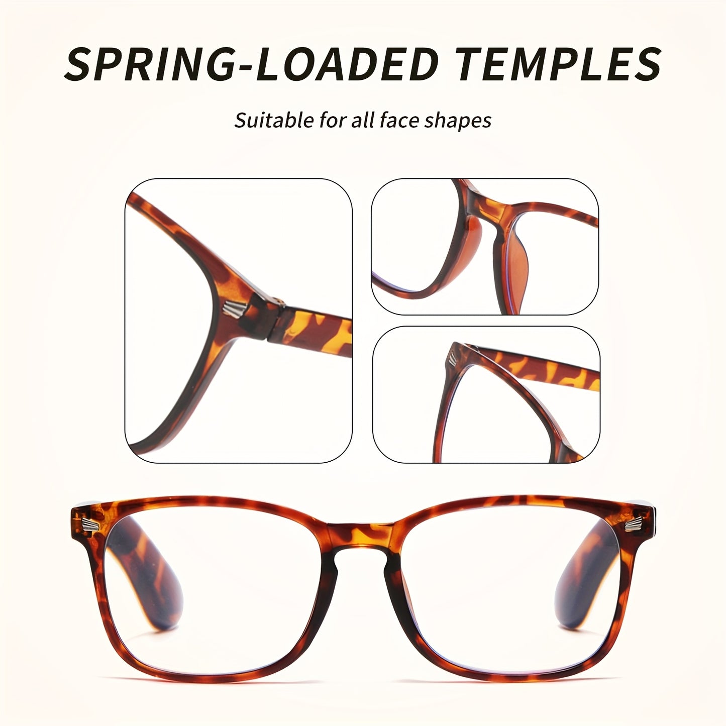 Reading Glasses 6 Pack Oval Full Frame Anti-Glare PC Lenses Minimalist Fashion Readers Seniors Men Women Office Book Use Strengths +1.0 to +4.0 Gift Set