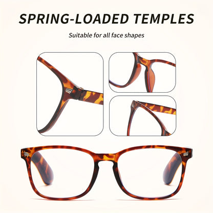 Reading Glasses 6 Pack Oval Full Frame Anti-Glare PC Lenses Minimalist Fashion Readers Seniors Men Women Office Book Use Strengths +1.0 to +4.0 Gift Set