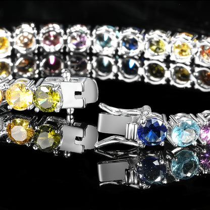 Zirconia Claw Bracelet for Women – 4mm Colorful Boho Beaded Bangle in Gold & Silver, Adjustable Sizes 6–8.5 Inch, Beach Summer Jewelry & Everyday Gift
