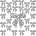 Set of 24 Shimmering Bow Patches with Rhinestones And Crystals, Perfect for Ironing Onto Clothing, Jeans, Jackets, Bags, Backpacks, Hats, Shoes, And for Various Craft Decorations