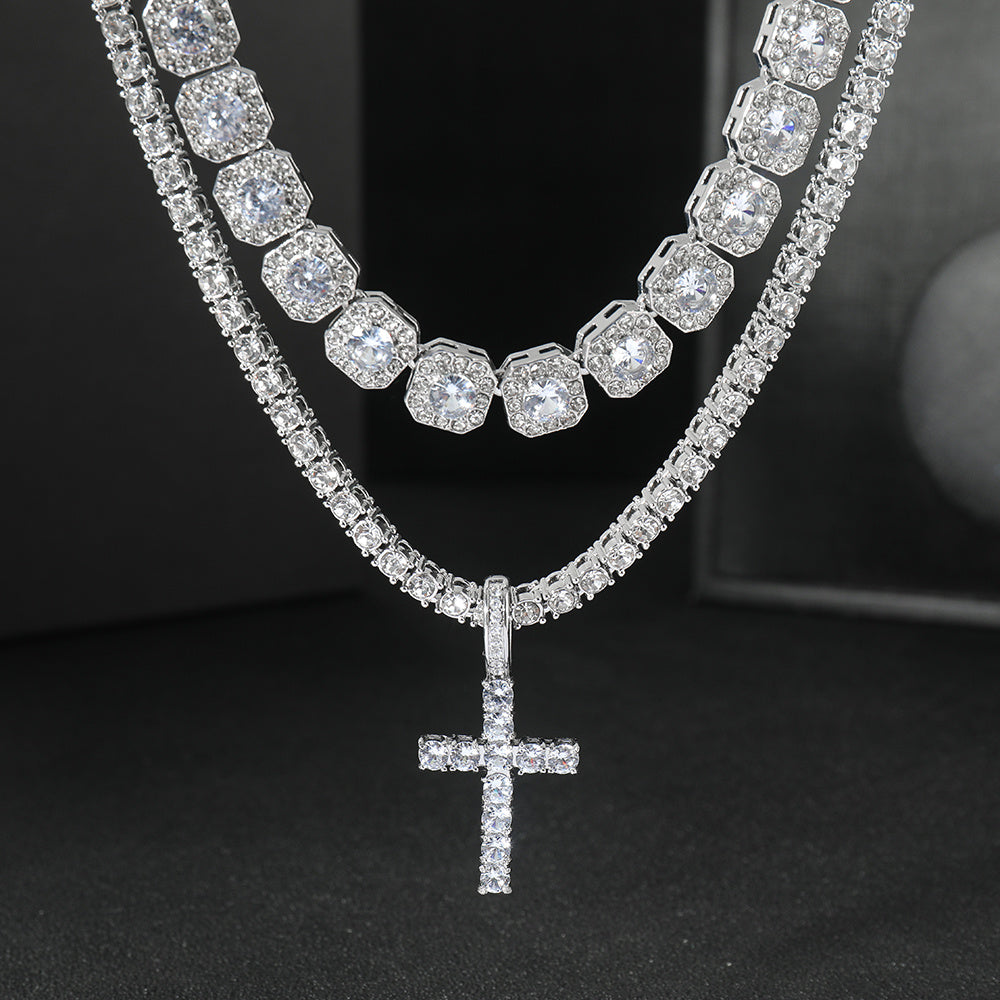 Stunning Hip Hop Cuban Chain Cross Design Pendant Necklace - Fashion Pendants for Women and Men with Jewelry Gift Idea