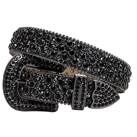 Rhinestone Belt Women Crystal Studded Punk Hip Hop Gothic Adjustable Waist Belt for Jeans Dress Rave Festival S M L XL Black Gold Red Green