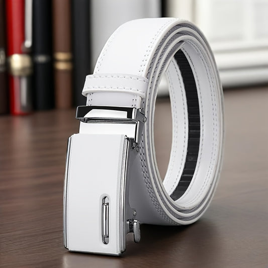 A White Ratchet Belt for Men, Ideal for Jeans, Essential for Professionals, Great for Gifting, an Excellent Choice for Presents