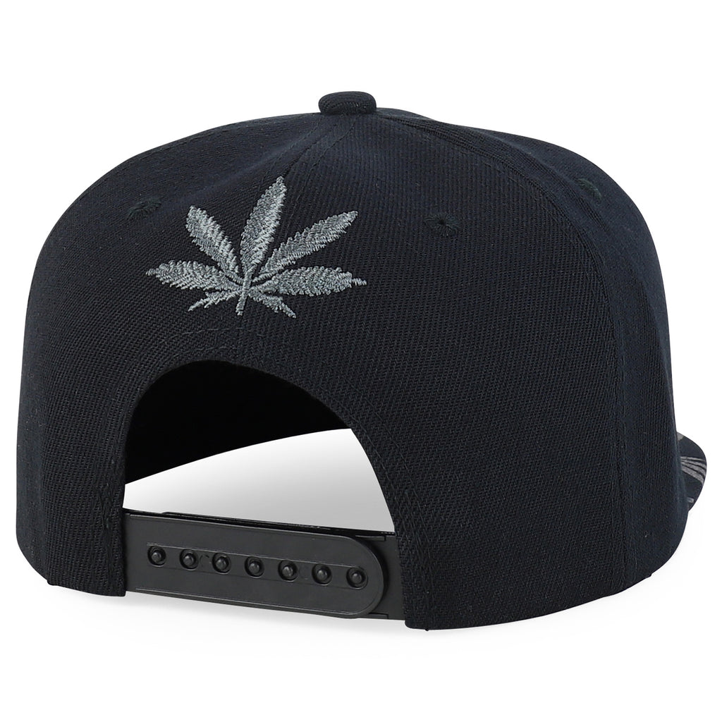 Rasta MJ Leaf 3D Embroidered Flat Bill Snapback Cap