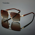 VIUIRNKA Women's Fashion Glasses, Unisex Square Fashion Frame with Unique Double Bridge Design, Vintage Wood Grain Texture, Light Luxury Style, Sun Protection, Suitable for Daily Wear, Driving, Travel, and Street Photography, Ideal for Various