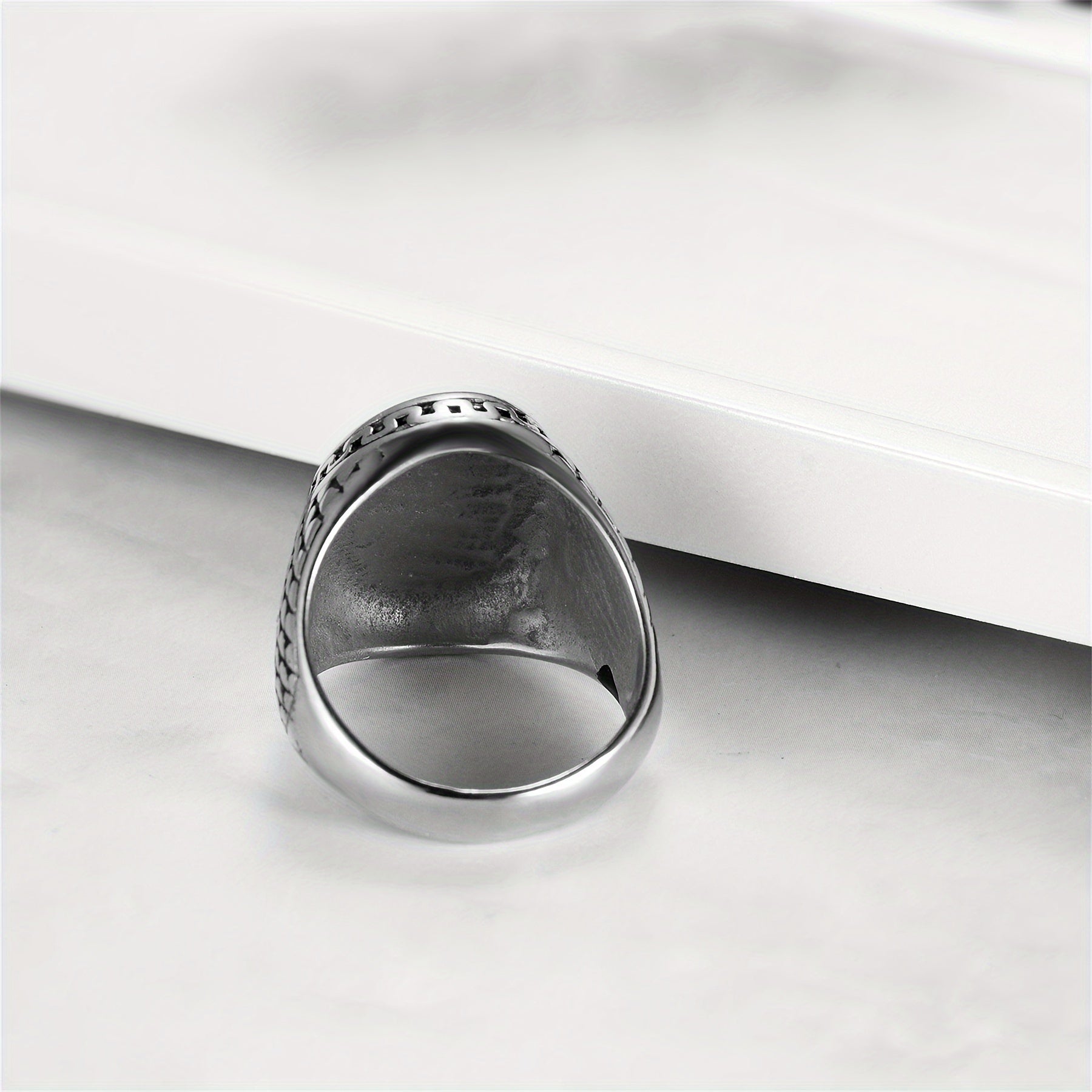 Men's Retro Simple 304 Stainless Steel Crucifix Cross Ring Christian Prayer Band Amulet Vintage Latin Cross Stamp Cast Pattern Size 7-15