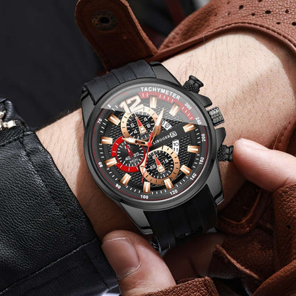 Silicone Watch for Men Fashion Casual Quartz Date Display Sport Wristwatch Sporty Design Multiple Colors Christmas Thanksgiving Gift Reloj Para Hombre