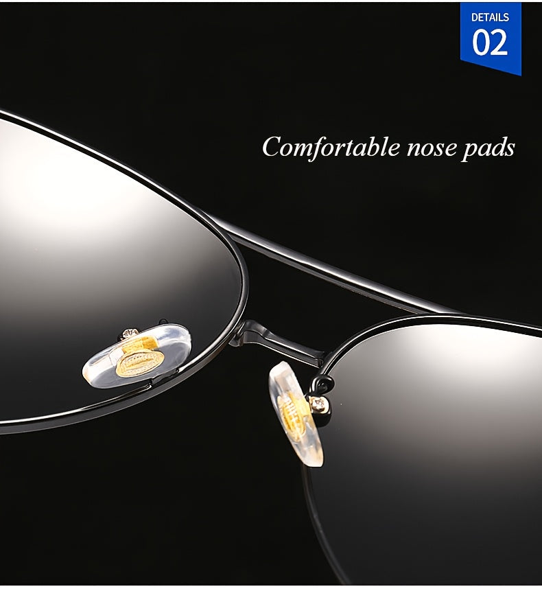 [UV Protection Polarized Lenses] Fashionable Double Bridge Fashion Glasses for Both Men And Women, Ideal for Hiking, Fishing,,, UV Protection, Featuring Polarized Lenses for Eye Protection, Stylish Design for Casual Attire, Perfect As A Gift