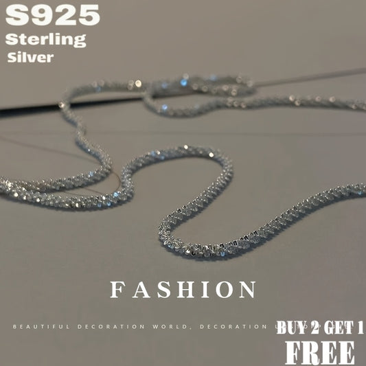 1pc Of 925 Sterling Silvery Sparkling Minimalist Necklace for Men And Women, Sky Star Necklace, Fashionable And Simple Design, Wear It to Make You Dazzling, A Perfect Gift for Lovers And Parents, Comes with A Gift Box, Buy 2 Get 1 Free