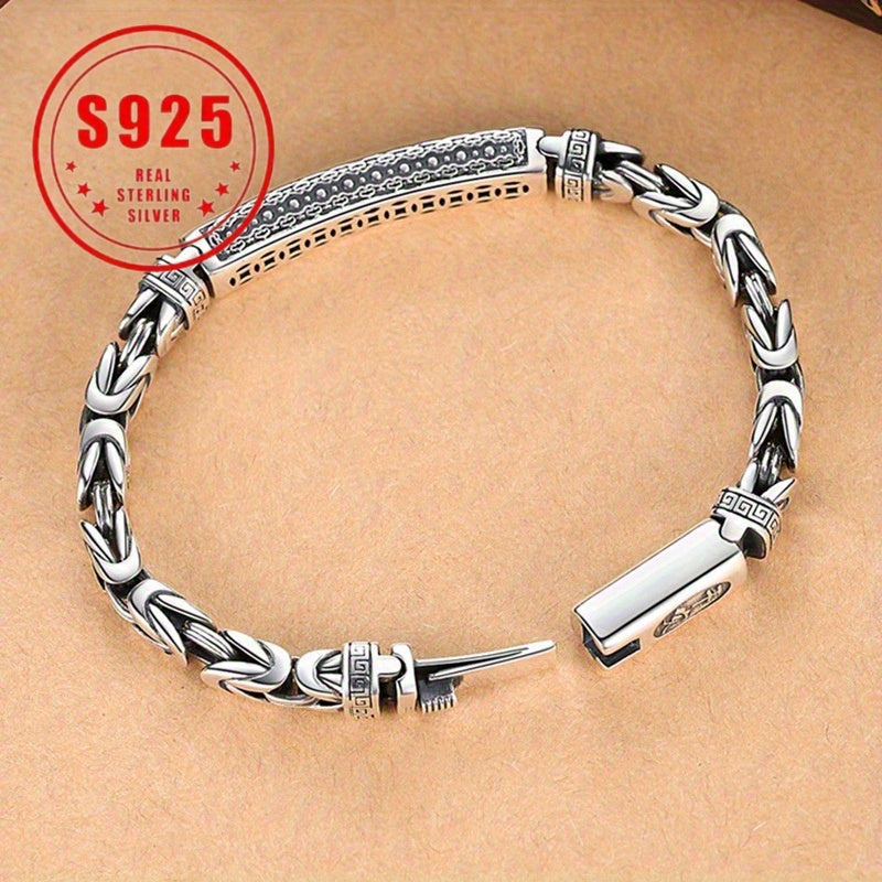 925 Sterling Silvery Vintage Bohemian Bracelet, Sterling Silvery Bracelet for Women, Can Be Opened And Worn As a Birthday Gift for Girlfriends Or Mothers