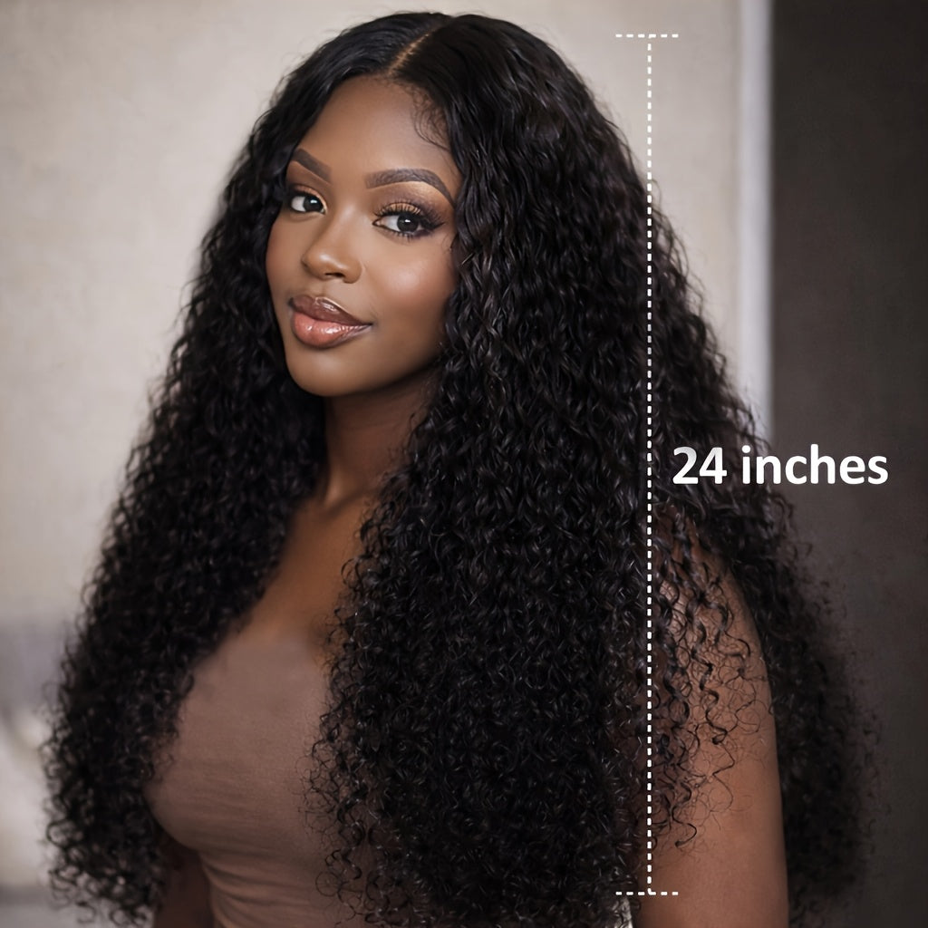 24 Inch Deep Wave Lace Front Wig, Women'S Hairpiece, Water Wave Wig, Women'S Deep Wave Lace Wig, Suitable for All Occasions Wigs for Parties