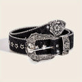 Retro Inlaid with Artificial Rhinestone Carved Buckle Belt Exquisite Gift INS French Fashion Trend Gift Daily Commuting Party Party to Wear to Send Friends a Family Gift (OPP Bag)