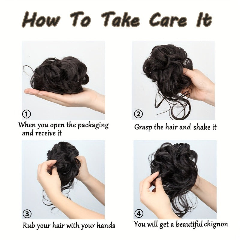 Legant Women's Synthetic Curly Hair Donut Hair Accessory, Costume Wig Bun, Must-Have for Chignon, Ideal for Daily Wear & Cocktail Party Looks, Easy-to-Style Wig
