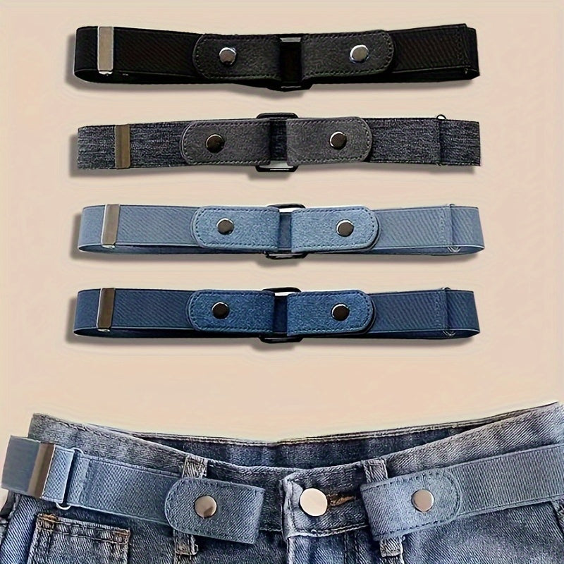 A Set of Four Elastic Belts That Are Discreet, Suitable for Both Casual And Formal Attire, Featuring a Vintage Design for Women. Perfect for Daily Commutes, Birthdays, Thanksgiving, Valentine'S Day, Graduation Parties, Holiday Celebrations