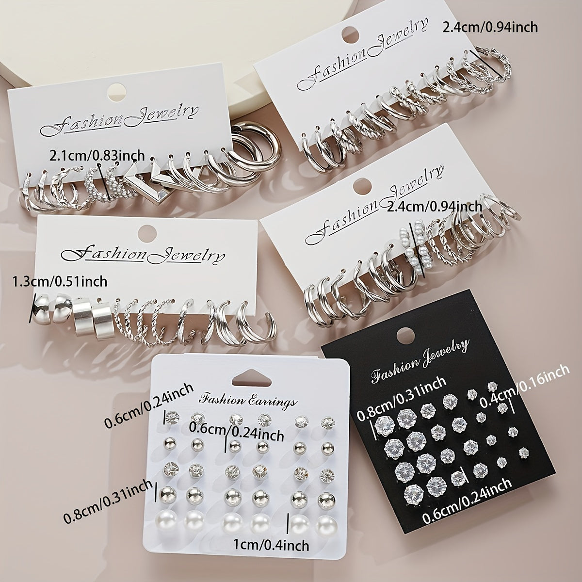 102pcs Elegant Simple Basic Geometric Geometric Rhinestones Faux Love Twisted Loop Earrings Earrings Set for Women Daily Light Luxury Match Attend A Party Vacation Dating Gift Giving (No Box)