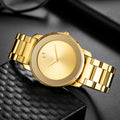 Brand Fashion Minimalist Watch Stainless Steel Watch Leisure Ultra Thin Luxury Golden Round Men's Clock