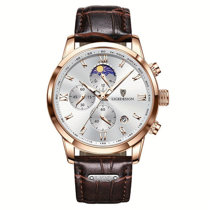 Sport Waterproof Chronograph Watch for Men – Luminous Quartz Calendar Wristwatch, Casual Athletic Timepiece, Gift for Him or Her