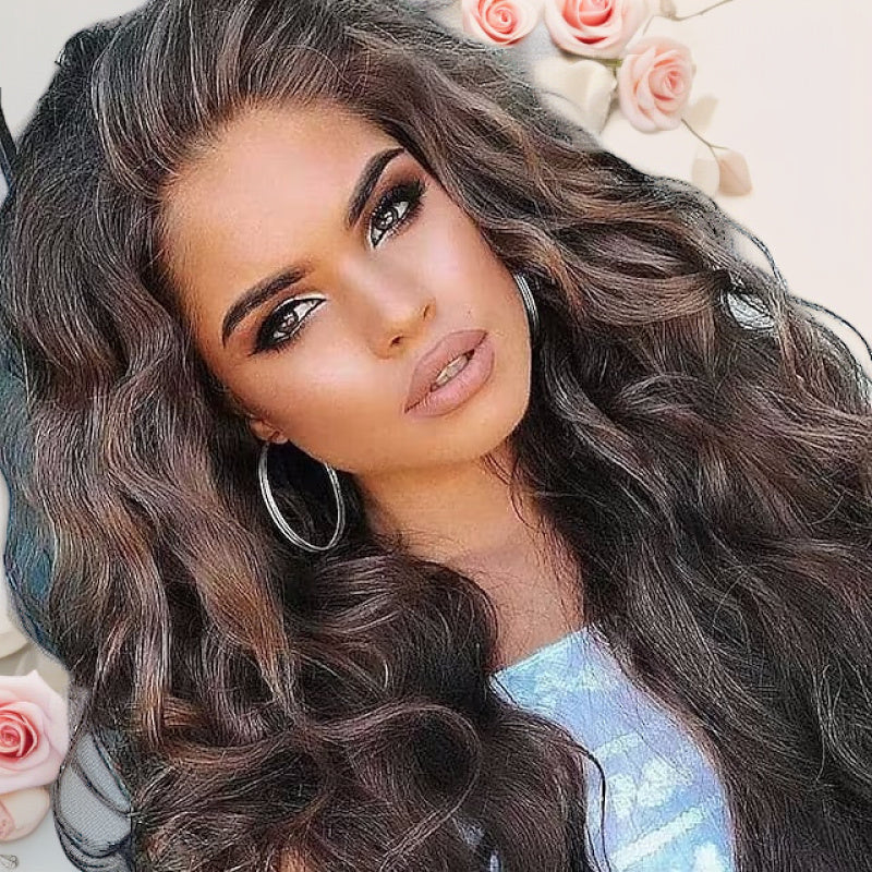 Women's Fluffy Long Curly Hair No Bangs Big Waves Brown Synthetic Wig New Product on Cross-Border Platform Costume