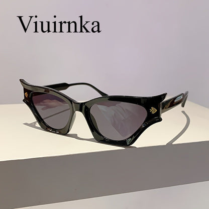 Cat Eye Sunglasses for Women – Black Retro Wide Rim Bold Statement Eyewear for Party, Beach, Vacation, Travel & Cruise, Halloween Christmas Gift Idea