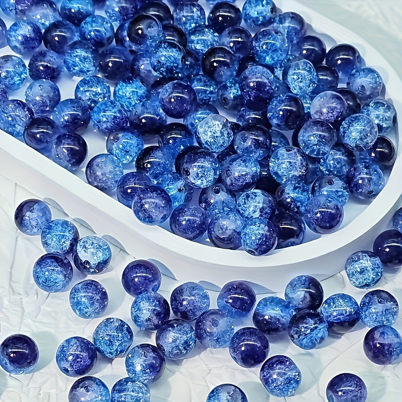 Set of 399 Assorted Colored Stone Beads | 10Mm Shimmering Crackle Round Beads, Carefully Selected in Various Colors | Ideal for Creating Jewelry And Additions