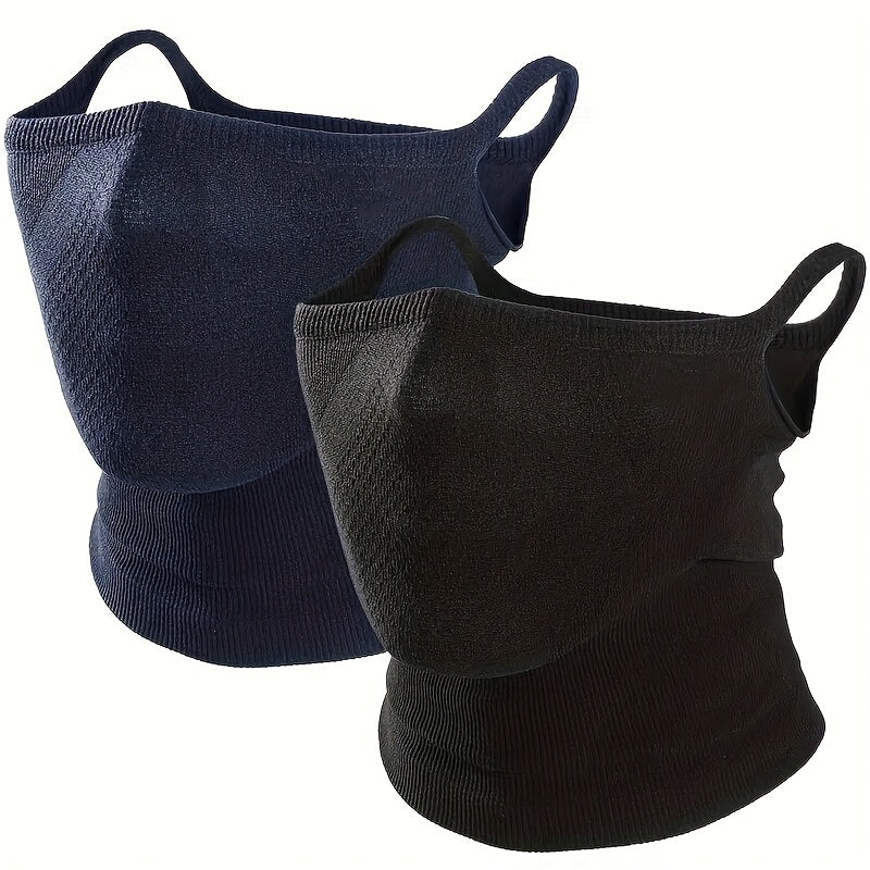 2pcs/Men's Women's Fashion Neck Cover, Breathable Geometric Half Face Mask, Ear Hook, Unisex, Suitable for Outdoor, Cycling, Hiking, Running, Skiing, Cosplay