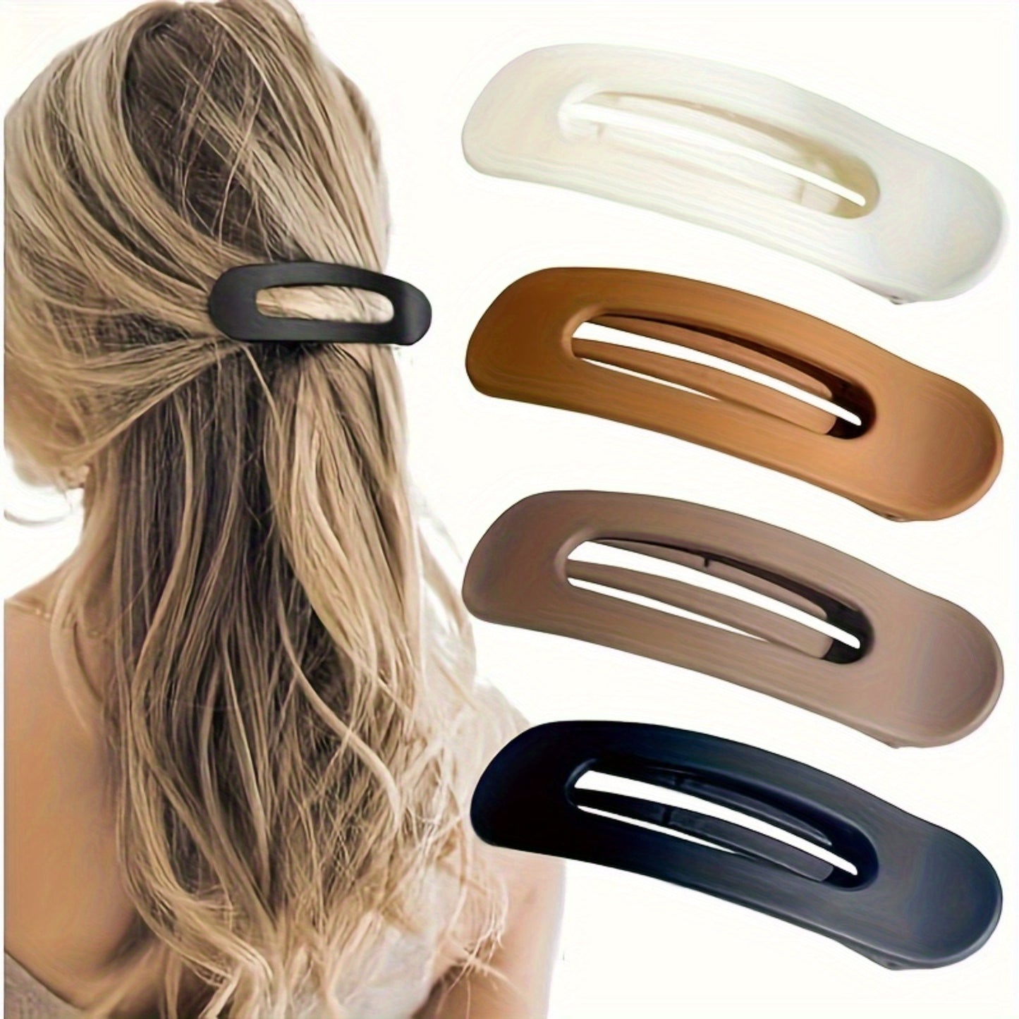 Hair Clips for Women 12 Pack – Matte Solid Color Side Clips & Bangs Clips, Oval PVC Elegant Barrettes for Daily Hairstyling, Sweet & Minimalist Hair Accessories in Multiple Style Options