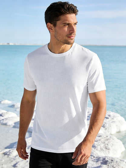 6pcs Men'S Crewneck Short Sleeve T Shirts Solid Color Breathable Cooling Quick – view 4
