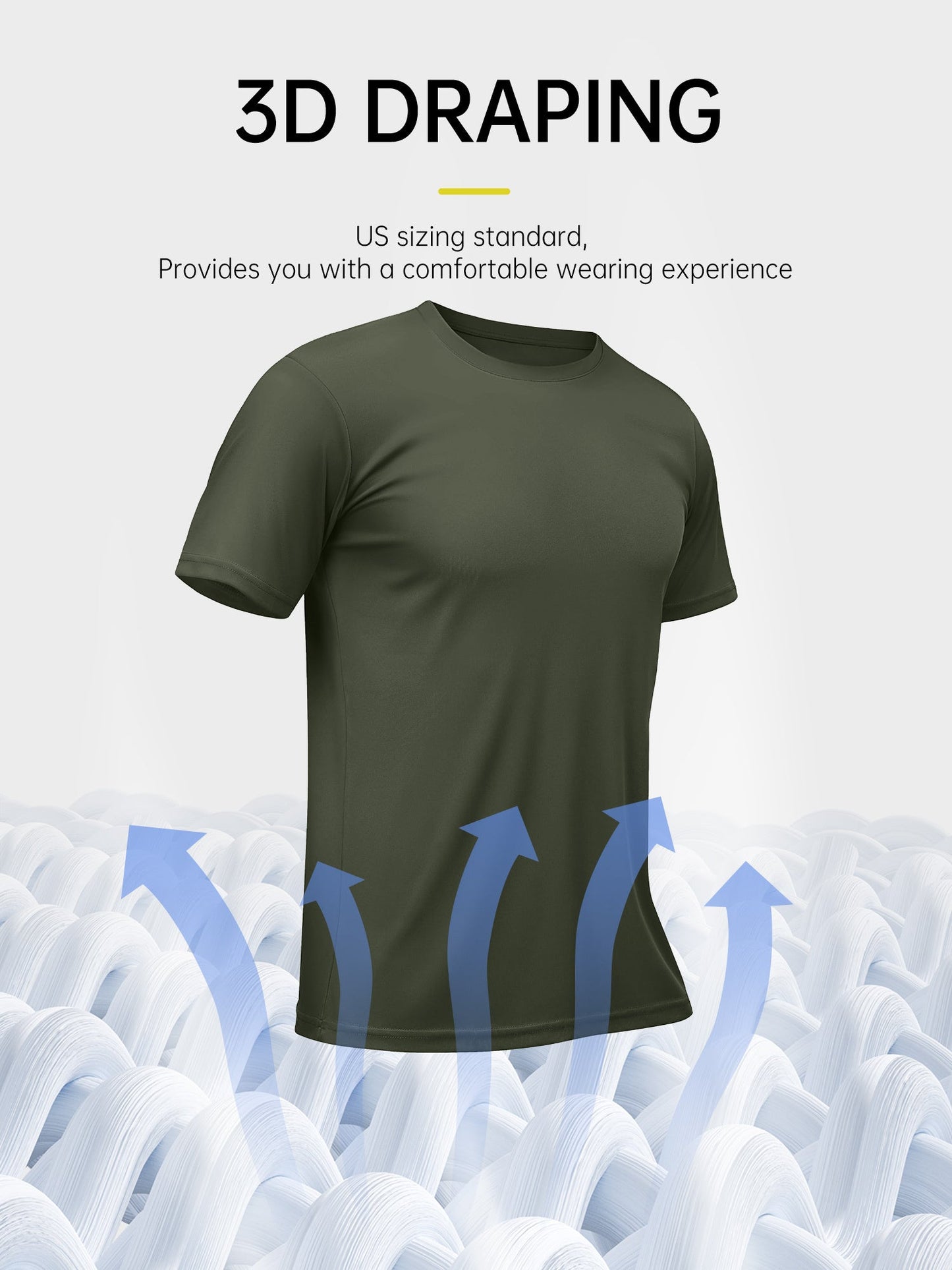 6pcs Men's Moisture Wicking T Shirts Short Sleeved Crew Neck Design Lightweight – view 4