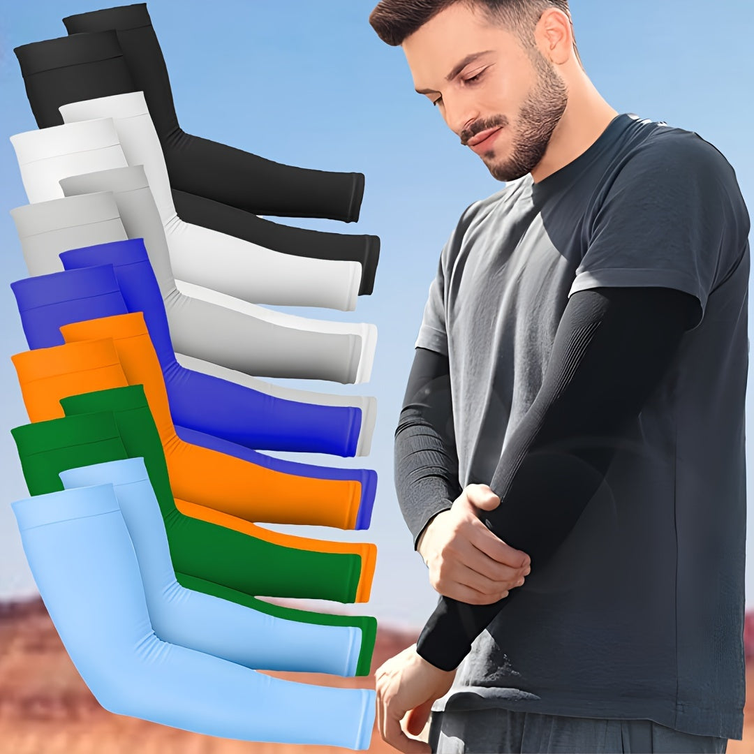 7-Pair Cooling Arm Sleeves - Stretch Knit Multi-Color Set – main product image