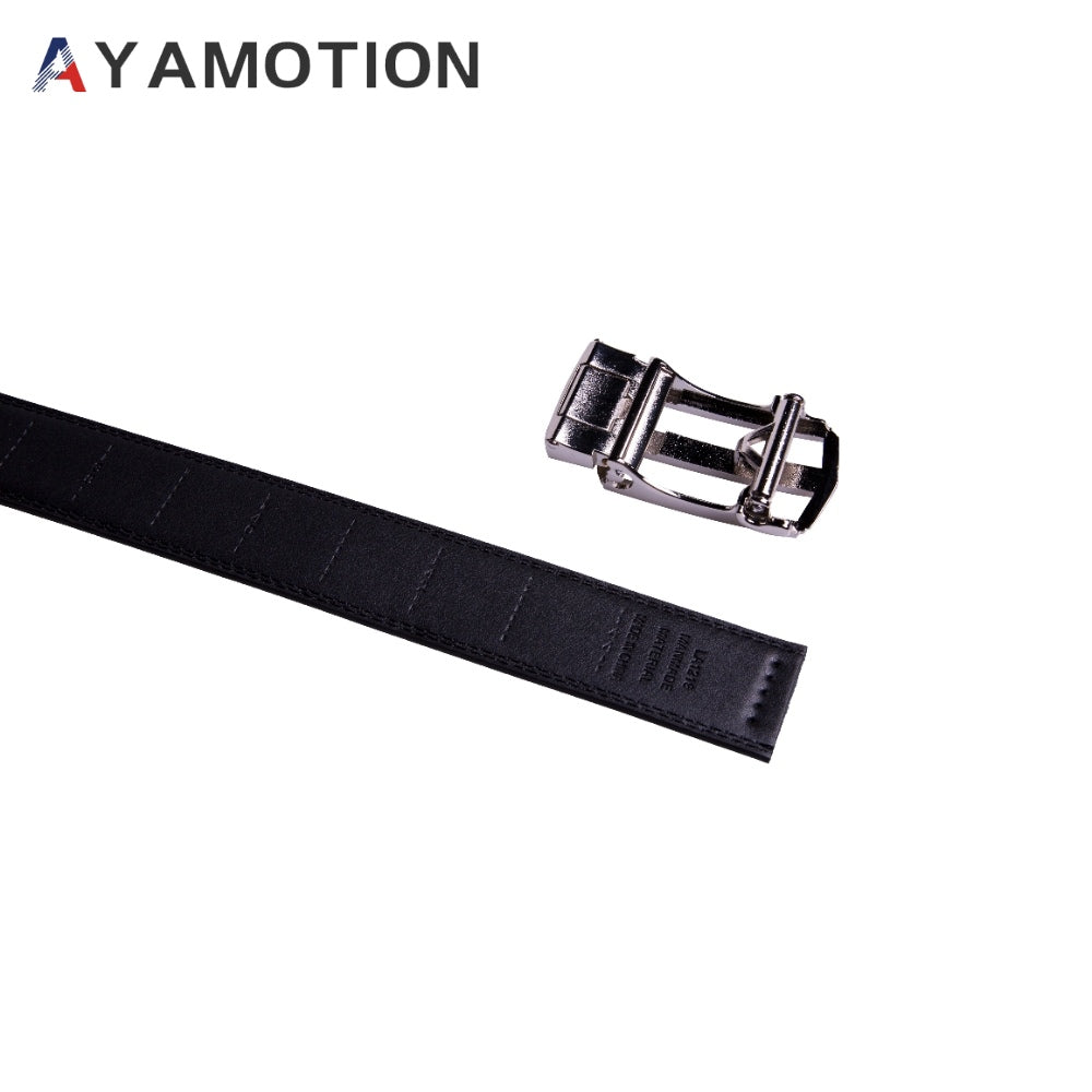 AYAMOTION Genuine Leather Belt Mens Ratchet Dress Belts With Adjustable Automatic Buckle back to school, for wedding,Ideal Gift for Dad, Husband, Boyfriend