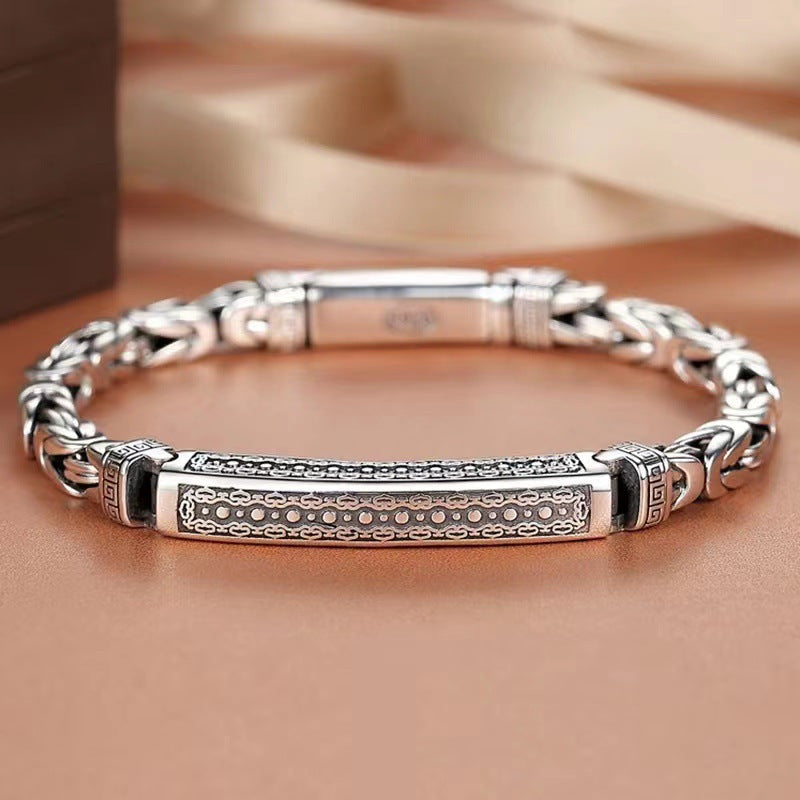 Sterling Silver Bracelet for Women 925 Vintage Bohemian Bangle Cuff Open Adjustable Wrist Jewelry Birthday Gift for Girlfriend Mom Wife
