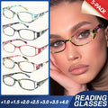 5pcs Small Frame Unique Hollow Design Frame Fashion Glasses Trendy Graffiti Print Design Women's Glasses