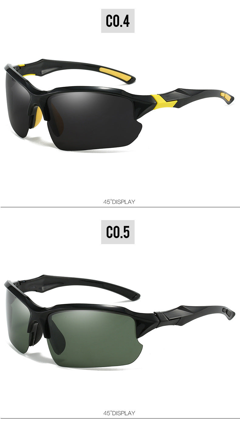 Half Frame Sports Sunglasses for Men 3 Pack - Lightweight UV Protection Outdoor Goggles for Running Fishing Skiing Driving Cycling Sun Protection Wraparound Shades