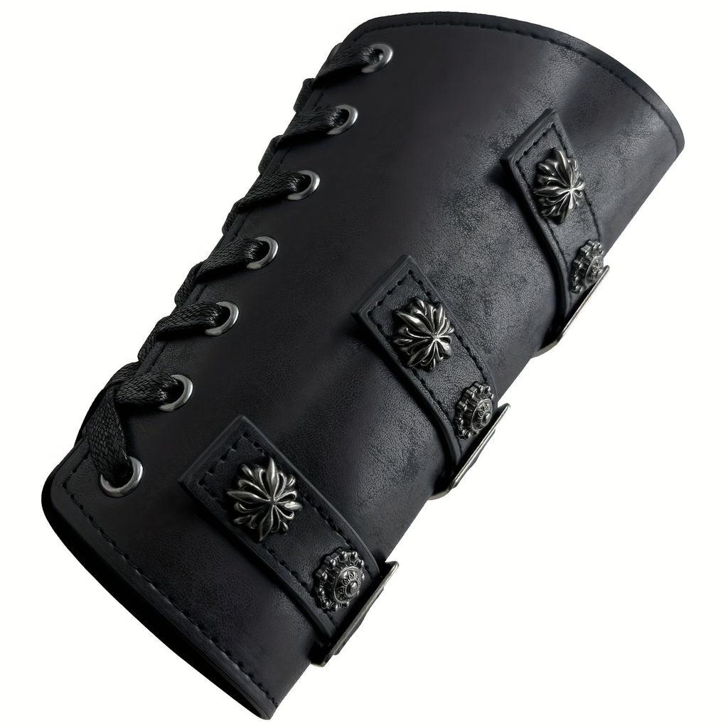 A Pair of Entirely Handcrafted Halloween-Themed Medieval Knight Wrist Guards for Cosplay And Stage Performances