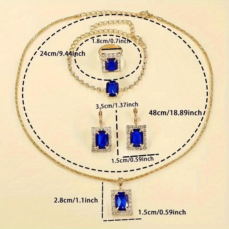 6pcs Women's Elegant PU Leather Quartz Watch & Jewelry Set with Matching Bracelet, Ring, Earrings, Necklace - Elegant Wristwatch Gift Suitable for Weddings,, Birthdays - Complete Accessory